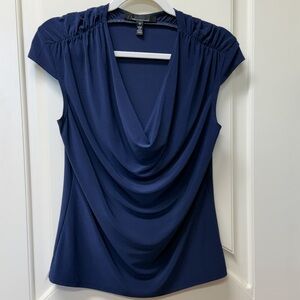 White House Black Market Draped Blue Blouse